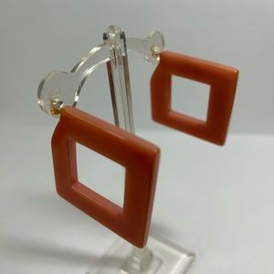 Vintage square Bakelite boho square earrings